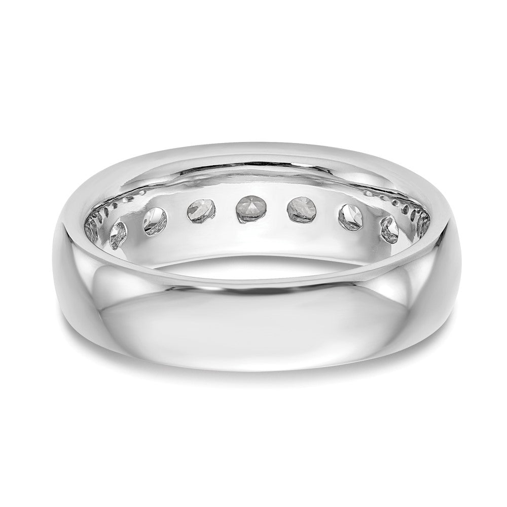 14K White Gold 7-Stone Real Diamond Channel Band