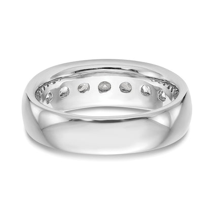 14K White Gold 7-Stone Real Diamond Channel Band