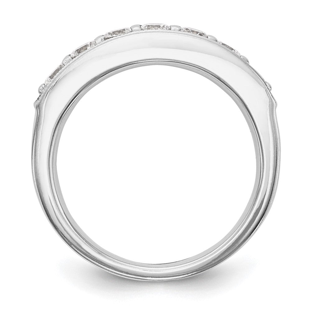14K White Gold 7-Stone Real Diamond Channel Band