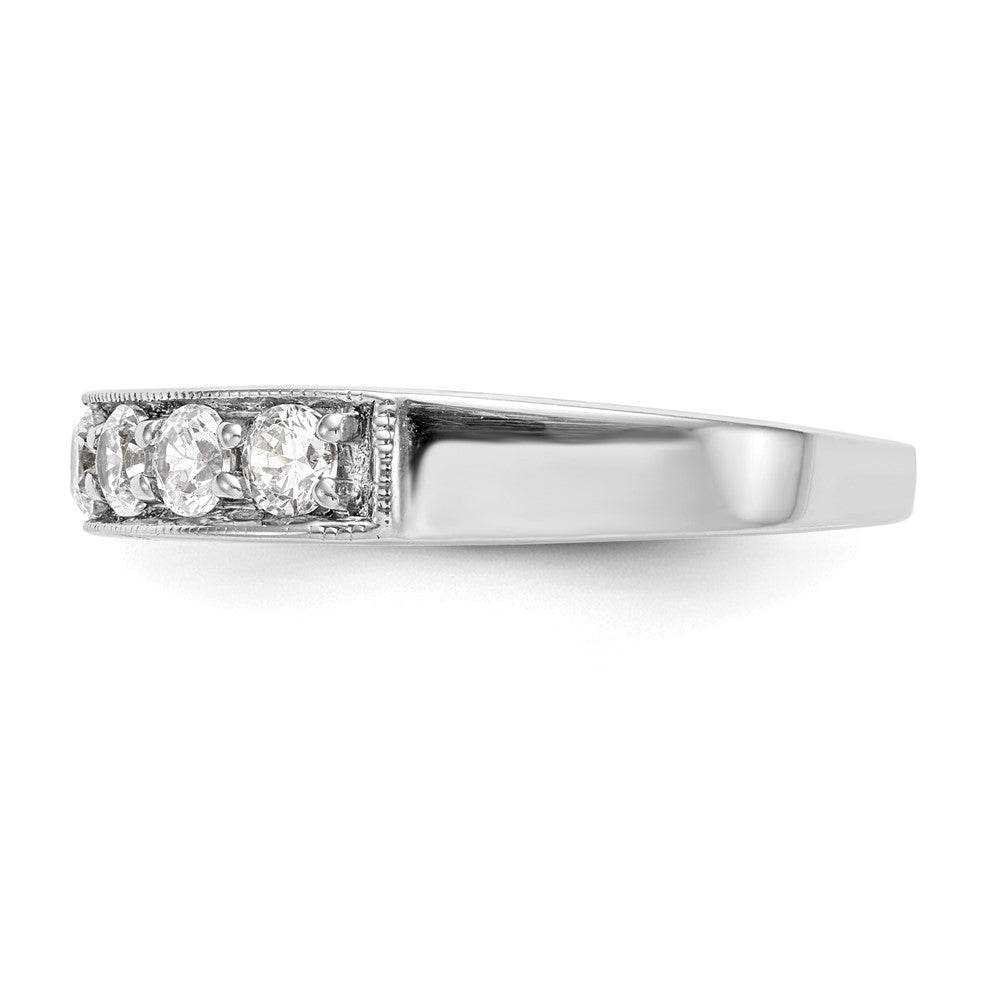 14K White Gold 7-Stone Real Diamond Channel Band