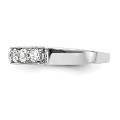 14K White Gold 7-Stone Real Diamond Channel Band