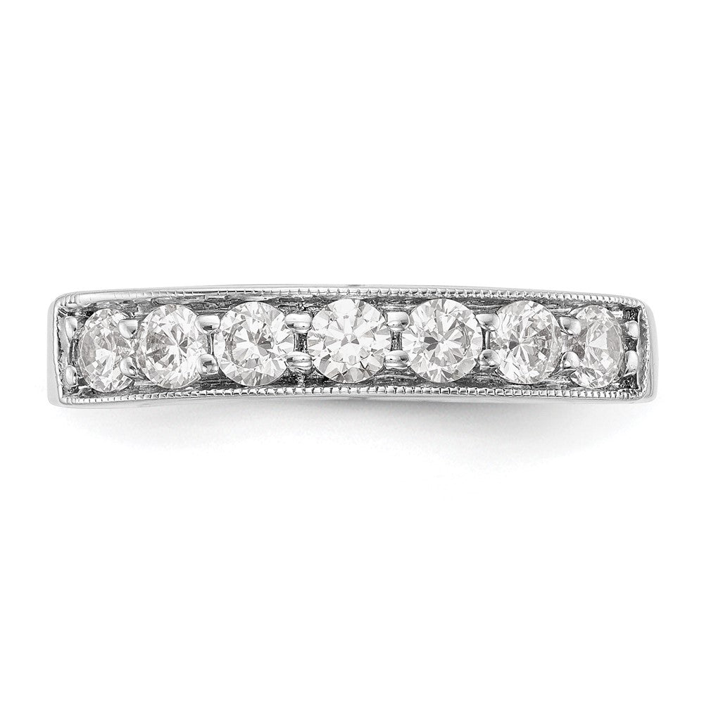 14K White Gold 7-Stone Real Diamond Channel Band