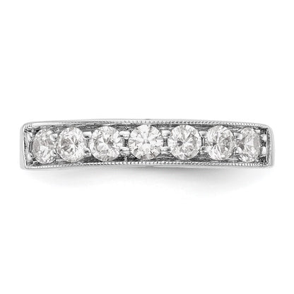 14K White Gold 7-Stone Real Diamond Channel Band