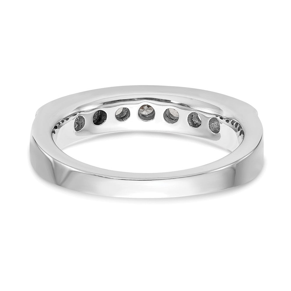 14K White Gold 7-Stone Real Diamond Channel Band