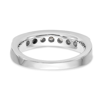 14K White Gold 7-Stone Real Diamond Channel Band