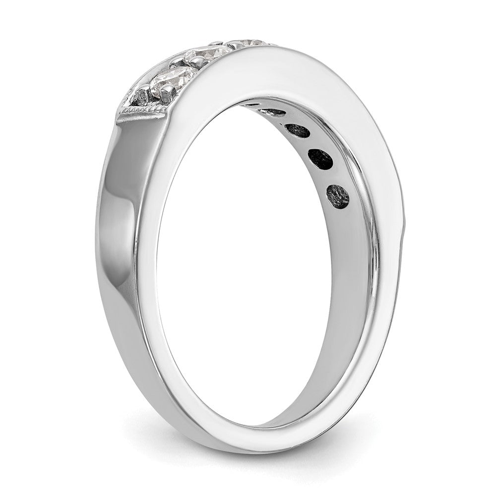 14K White Gold 7-Stone Real Diamond Channel Band