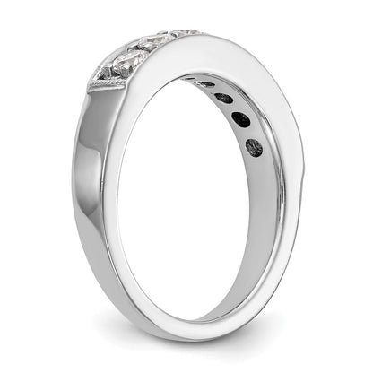 14K White Gold 7-Stone Real Diamond Channel Band