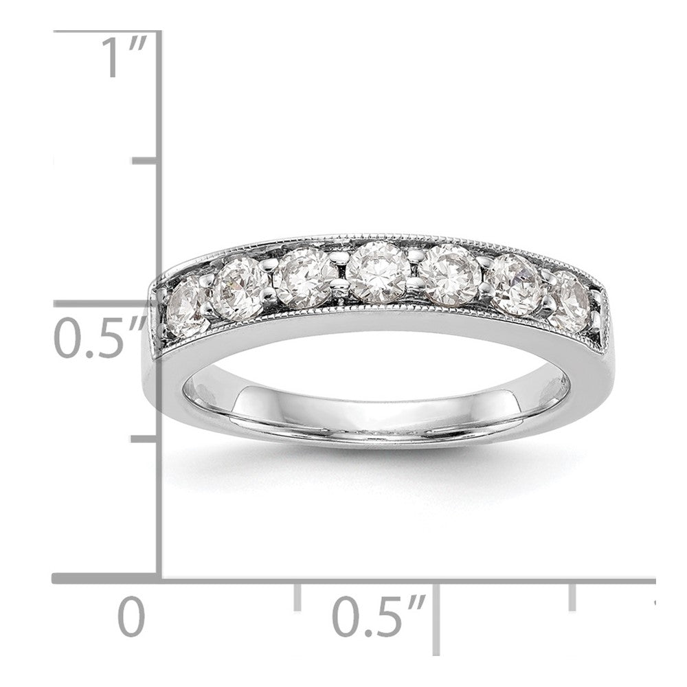 14K White Gold 7-Stone Real Diamond Channel Band