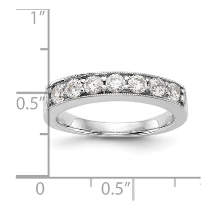 14K White Gold 7-Stone Real Diamond Channel Band