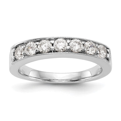 14K White Gold 7-Stone Real Diamond Channel Band