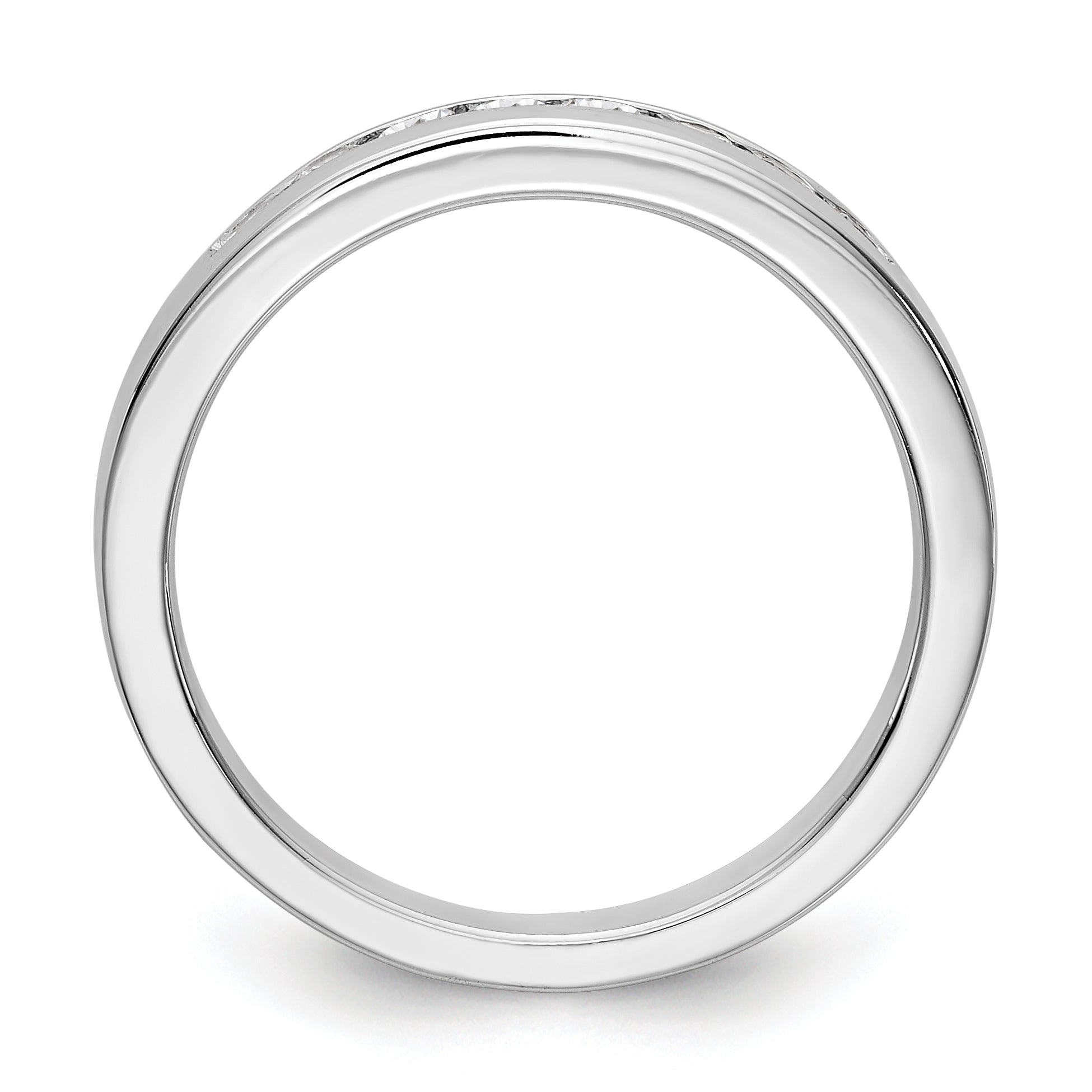 14K White Gold 8 Stone 1/3 Carat Round Diamond Complete Channel Band