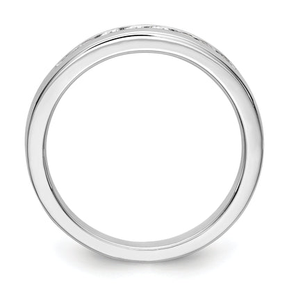 14K White Gold 8 Stone 1/3 Carat Round Diamond Complete Channel Band
