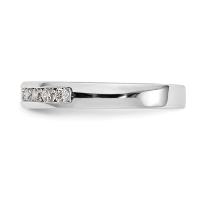 14K White Gold 8 Stone 1/3 Carat Round Diamond Complete Channel Band