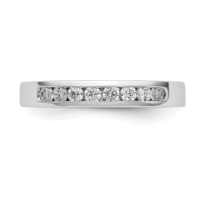 14K White Gold 8 Stone 1/3 Carat Round Diamond Complete Channel Band