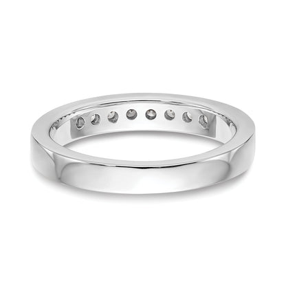 14K White Gold 8 Stone 1/3 Carat Round Diamond Complete Channel Band