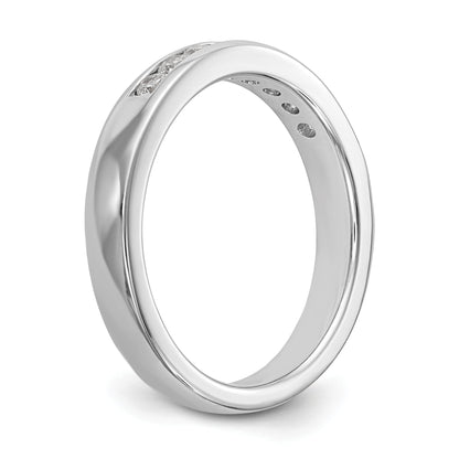 14K White Gold 8 Stone 1/3 Carat Round Diamond Complete Channel Band