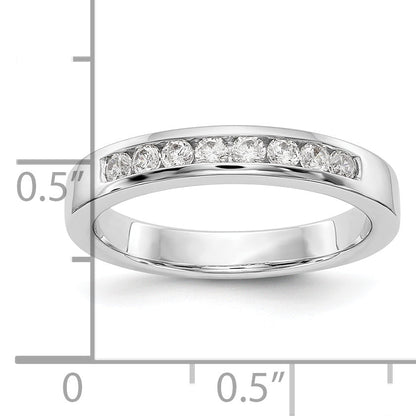 14K White Gold 8 Stone 1/3 Carat Round Diamond Complete Channel Band