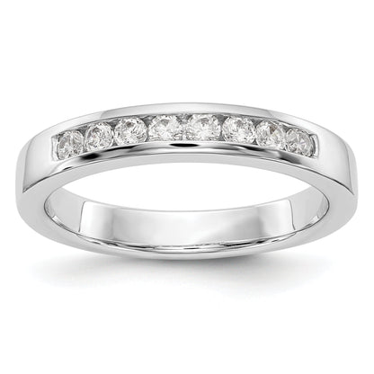 14K White Gold 8 Stone 1/3 Carat Round Diamond Complete Channel Band