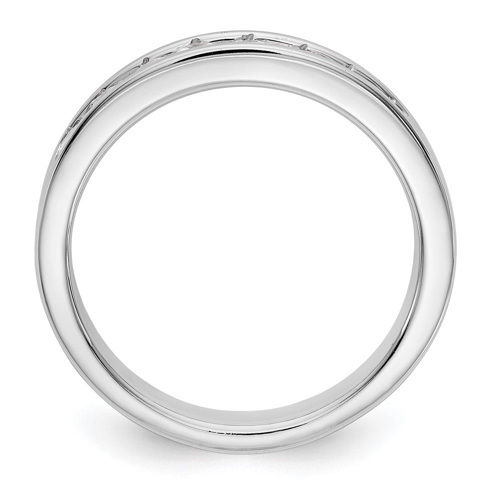 14K White Gold 8 Stone 1/2 Carat Round Diamond Complete Channel Band
