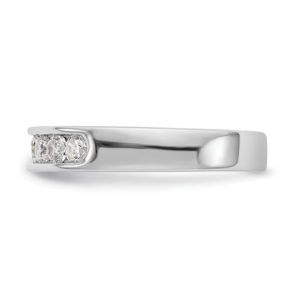 14K White Gold 8 Stone 1/2 Carat Round Diamond Complete Channel Band