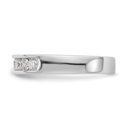 14K White Gold 8 Stone 1/2 Carat Round Diamond Complete Channel Band