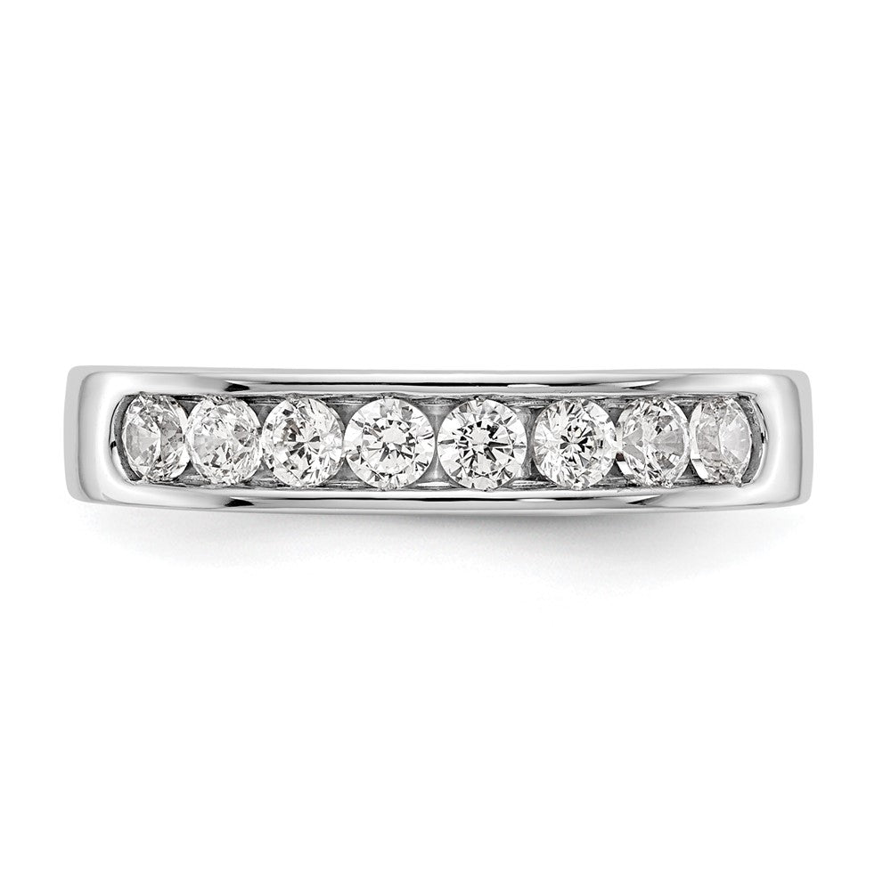 14K White Gold 8 Stone 1/2 Carat Round Diamond Complete Channel Band
