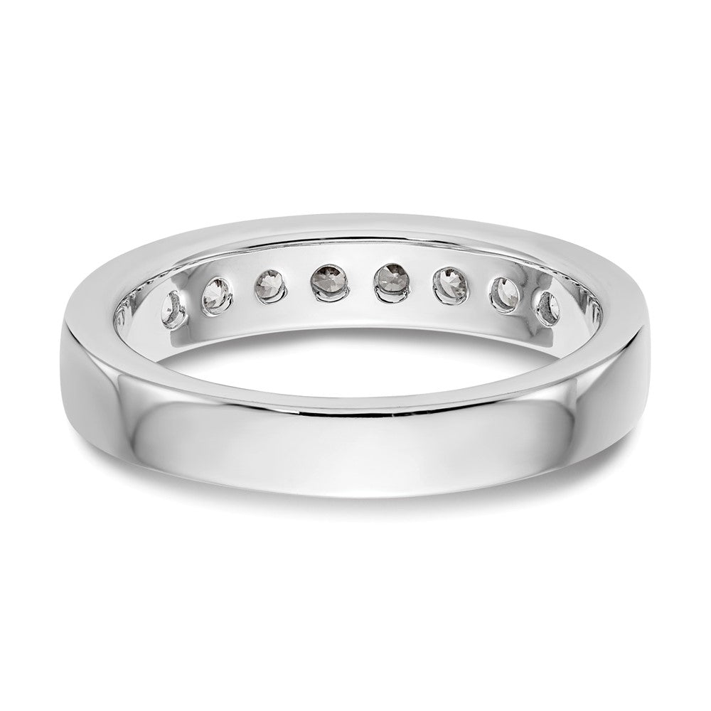 14K White Gold 8 Stone 1/2 Carat Round Diamond Complete Channel Band