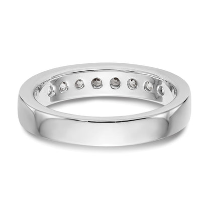 14K White Gold 8 Stone 1/2 Carat Round Diamond Complete Channel Band