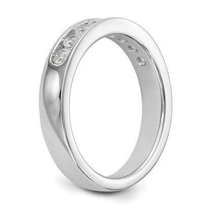 14K White Gold 8 Stone 1/2 Carat Round Diamond Complete Channel Band