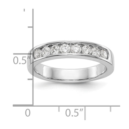 14K White Gold 8 Stone 1/2 Carat Round Diamond Complete Channel Band
