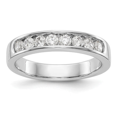 14K White Gold 8 Stone 1/2 Carat Round Diamond Complete Channel Band