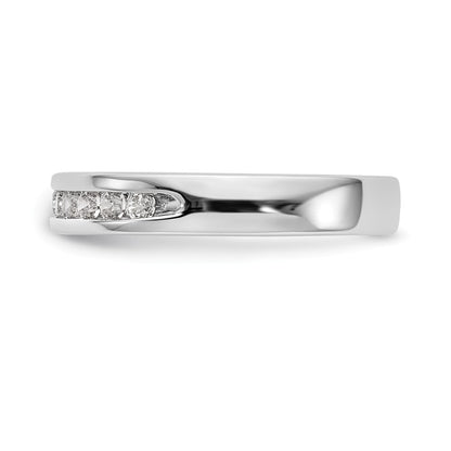 14K White Gold 9-Stone Real Diamond Channel Band