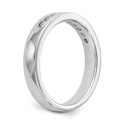 14K White Gold 9-Stone Real Diamond Channel Band