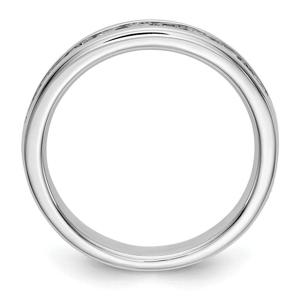 14K White Gold 9-Stone Real Diamond Channel Band