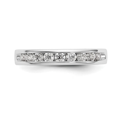 14K White Gold 9-Stone Real Diamond Channel Band