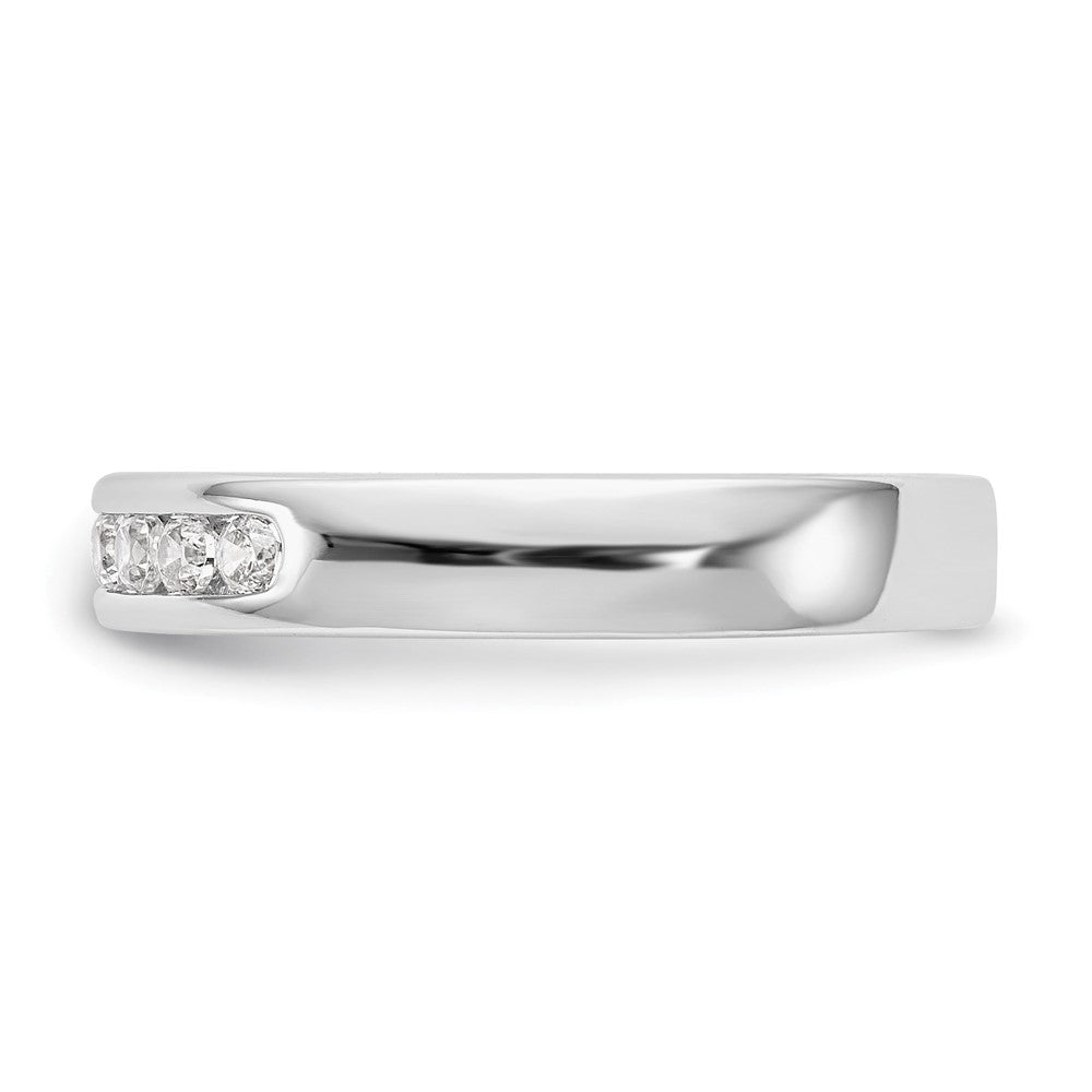 14K White Gold 9-Stone Real Diamond Channel Band