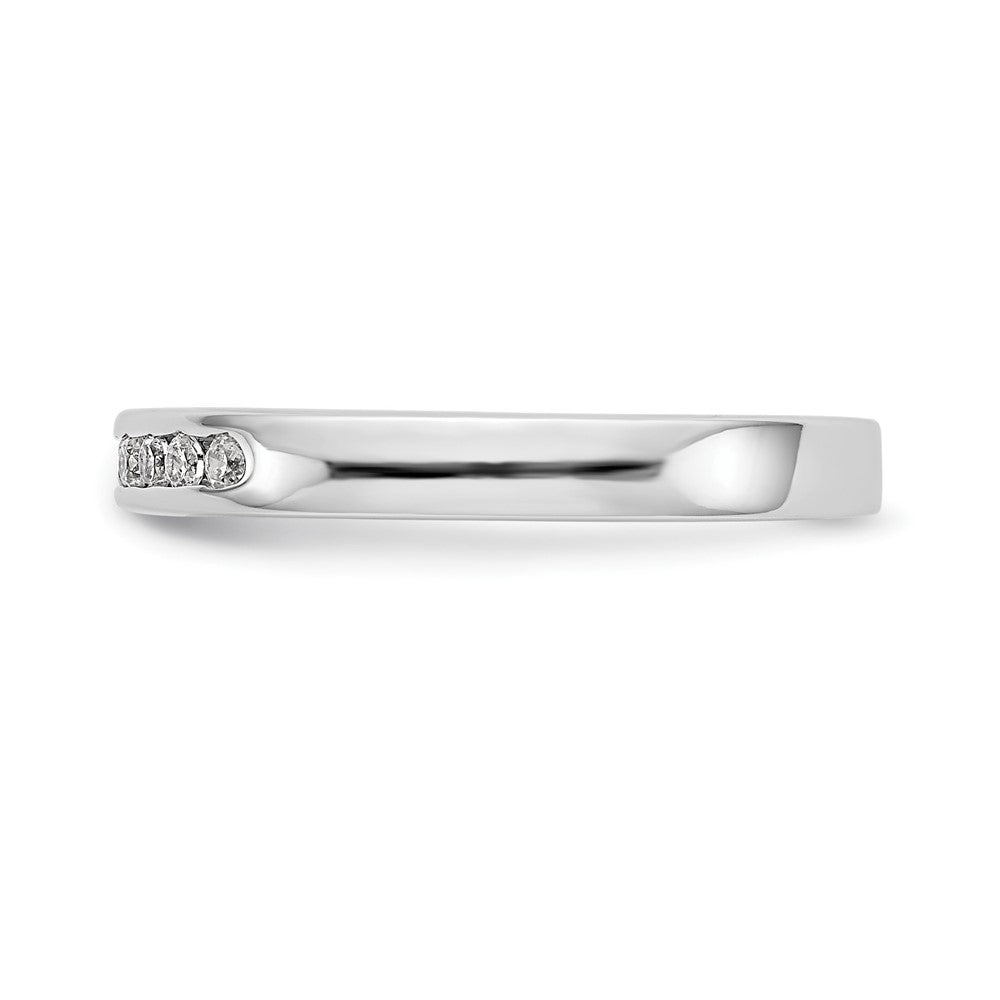 14K White Gold 9 Stone 1/5 Carat Round Diamond Complete Channel Band