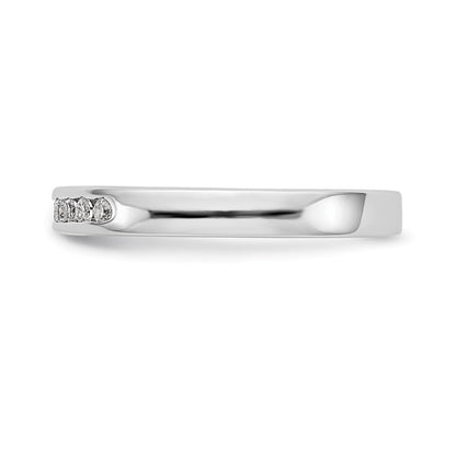 14K White Gold 9 Stone 1/5 Carat Round Diamond Complete Channel Band
