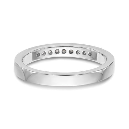 14K White Gold 9 Stone 1/5 Carat Round Diamond Complete Channel Band
