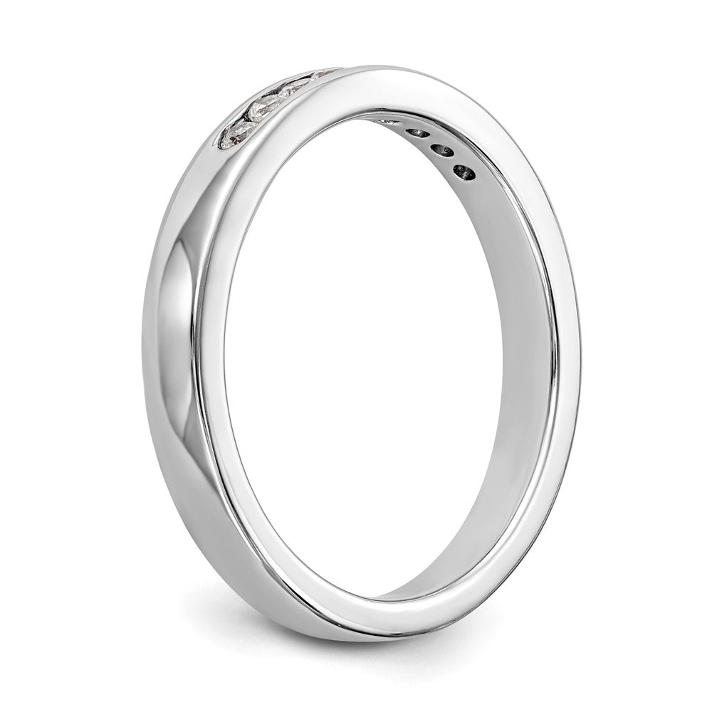 14K White Gold 9 Stone 1/5 Carat Round Diamond Complete Channel Band