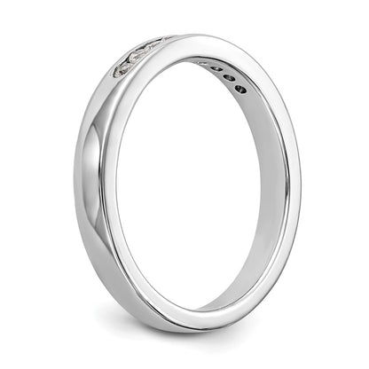 14K White Gold 9 Stone 1/5 Carat Round Diamond Complete Channel Band