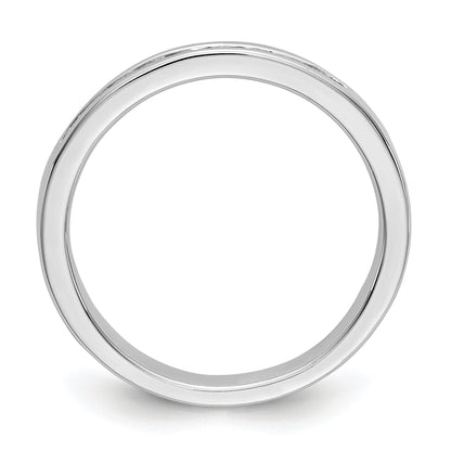 14K White Gold 9 Stone 1/4 Carat Round Diamond Complete Channel Band
