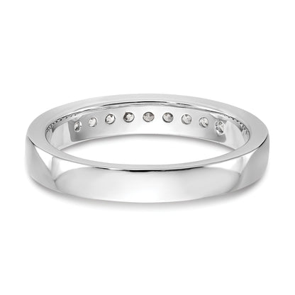 14K White Gold 9 Stone 1/4 Carat Round Diamond Complete Channel Band