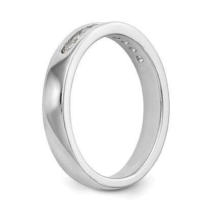 14K White Gold 9 Stone 1/4 Carat Round Diamond Complete Channel Band