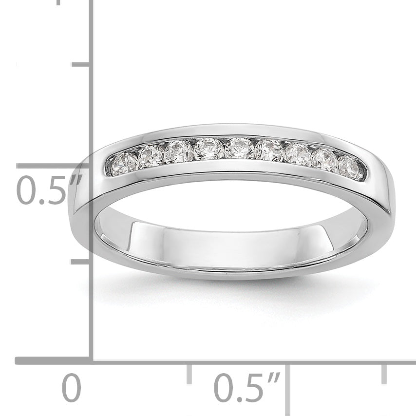 Platinum 9 Stone 1/4 Carat Round Diamond Complete Channel Band