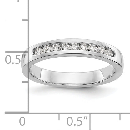 Platinum 9 Stone 1/4 Carat Round Diamond Complete Channel Band