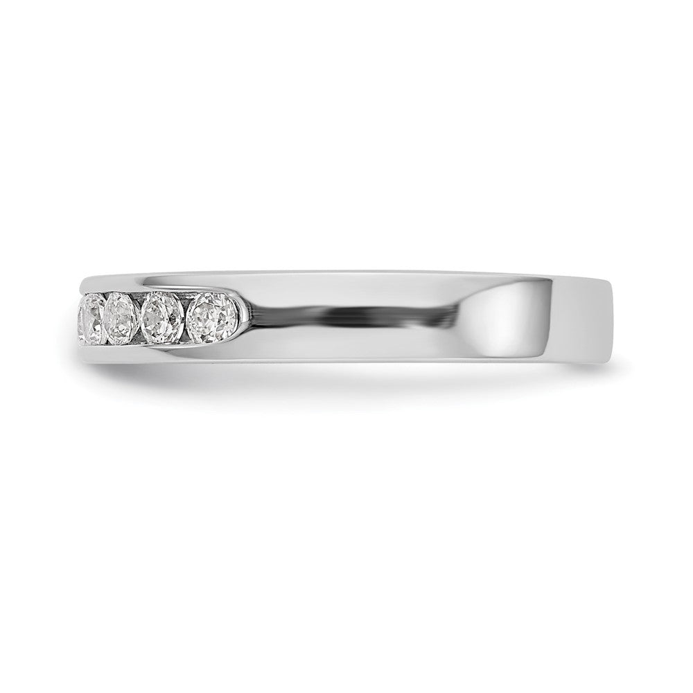 14K White Gold 9-Stone Real Diamond Channel Band