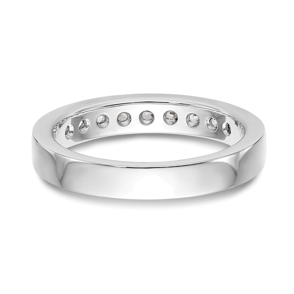 14K White Gold 9-Stone Real Diamond Channel Band
