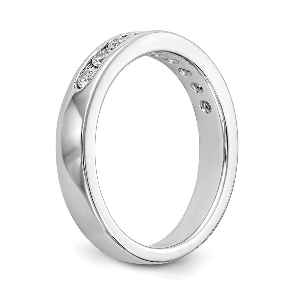 Platinum 9 Stone 1/2 Carat Round Diamond Complete Channel Band