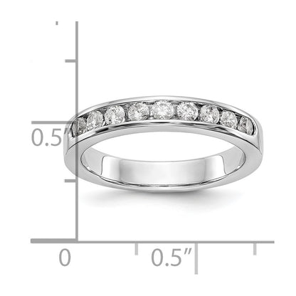 Platinum 9 Stone 1/2 Carat Round Diamond Complete Channel Band